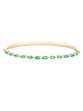 Charm Diamond 14K (or 18k upon request) Yellow Gold Bangle Bracelet